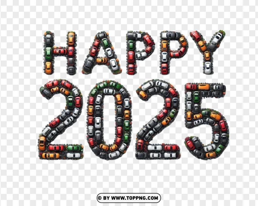2025, New Year, Cars,3d,  Number,  Background,  Celebration