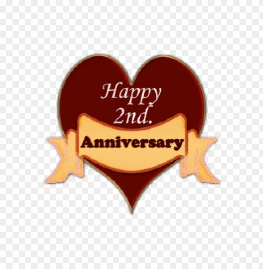 happy 2nd anniversary heart PNG image with transparent background | TOPpng
