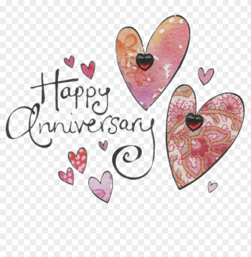 happy anniversary coloured hearts PNG image with transparent background@toppng.com