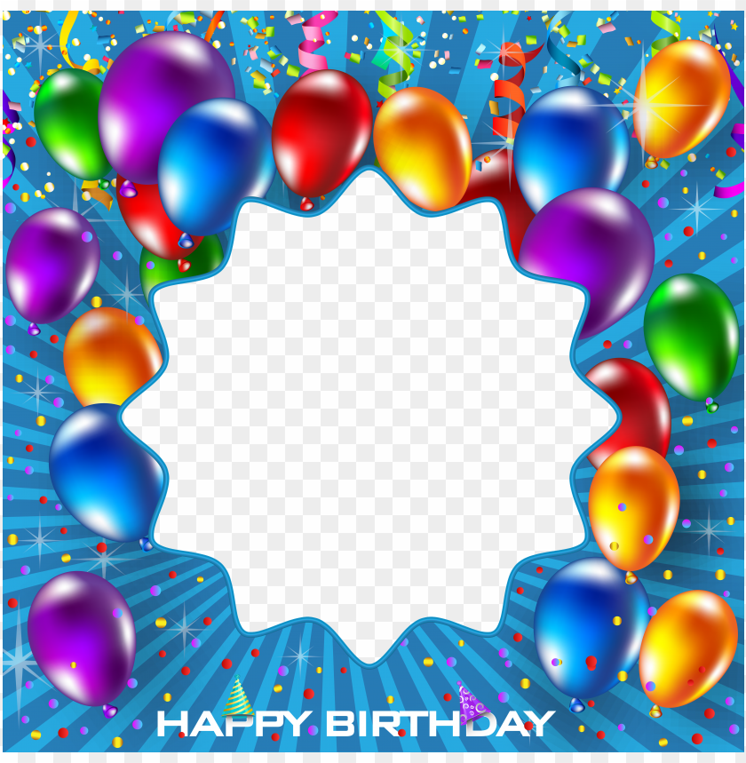 happy birthday blue png frame background best stock photos | TOPpng