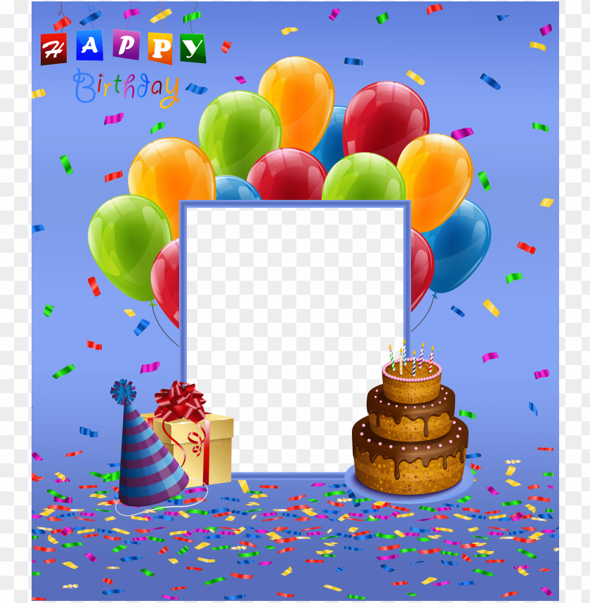 happy birthday blueframe background best stock photos | TOPpng