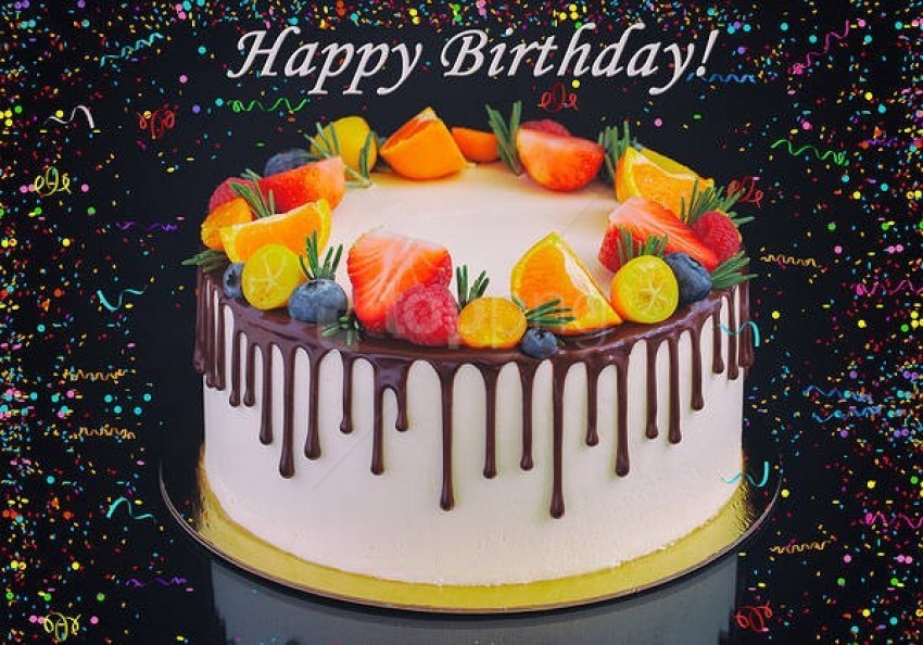 Happy Birthday Card With Cake Background Best Stock Photos | TOPpng