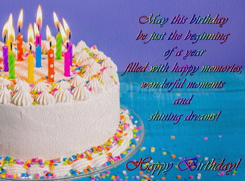 Happy Birthday Card With Cake And Candles Background Best Stock Photos ...