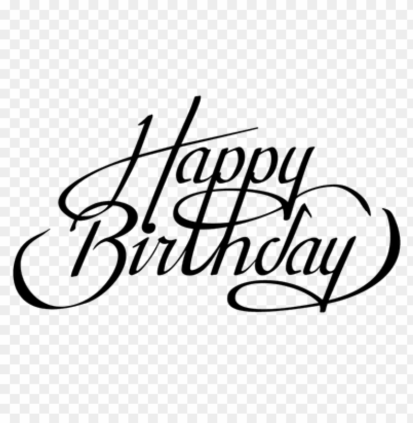 happy birthday fonts calligraphy PNG transparent with Clear Background ID 101332