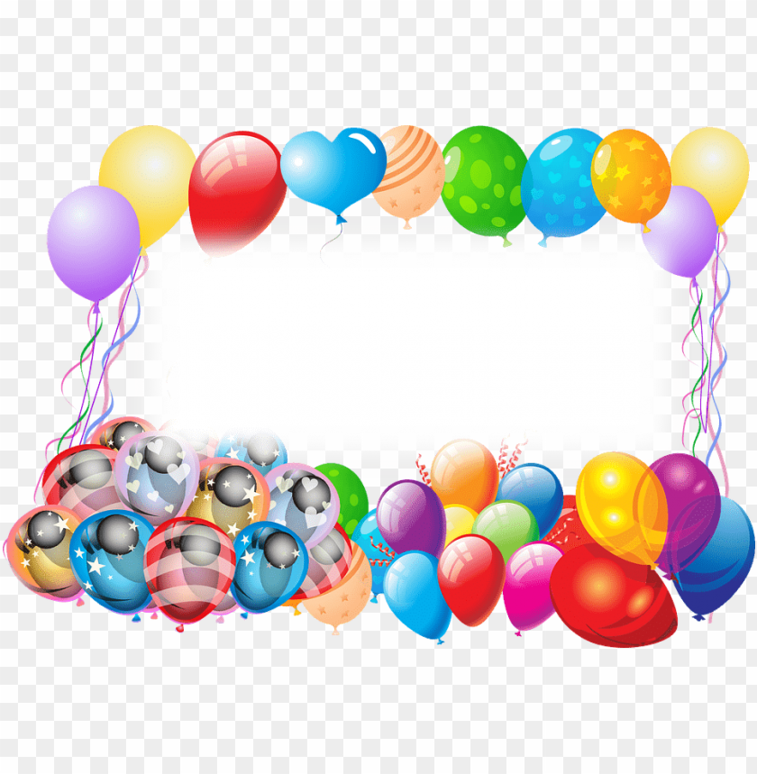 miscellaneous, birthdays, happy birthday frame with balloons, 