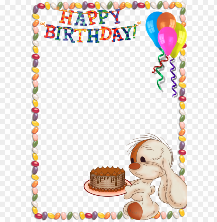 Happy Birthday Kids Transparent Photo Frame With Cute Bunny Background Best Stock Photos Toppng