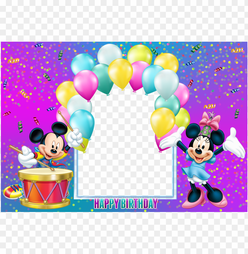 happy birthday mickey mouse transparent kids frame background best stock  photos | TOPpng