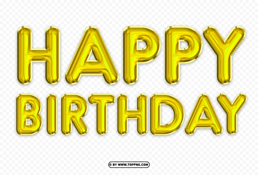 Happy Birthday Png Yellow Balloon Clipart - Image ID 489556