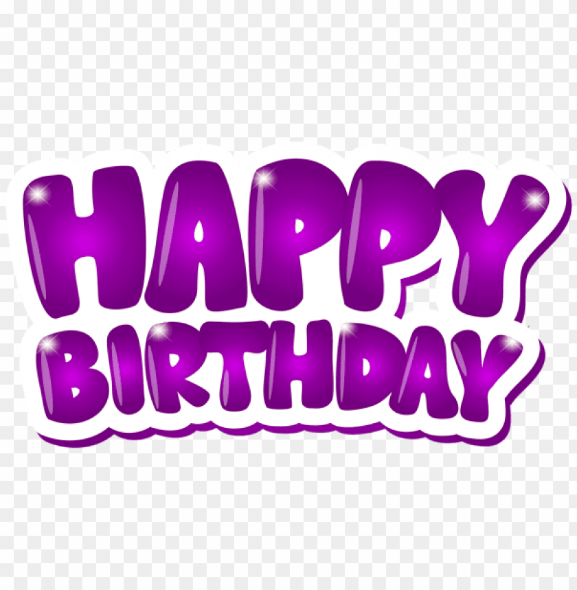 happy birthday purple png images background -  image ID is 42408