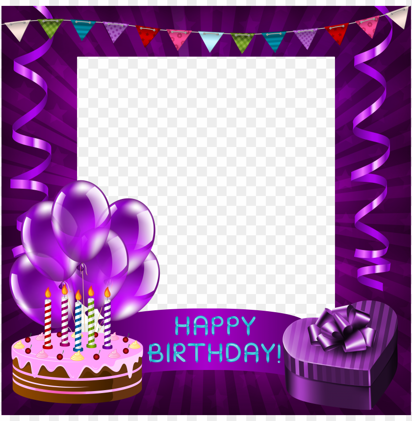 happy birthday purpleframe background best stock photos | TOPpng