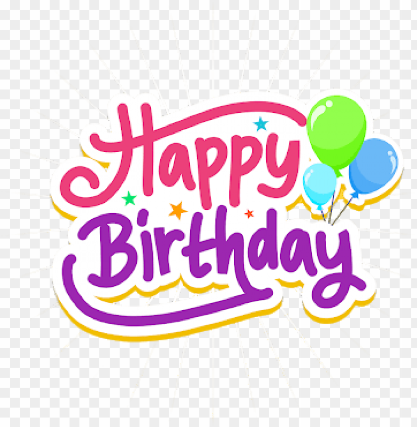 Download happy birthday text colorful vector png image - graphic ...