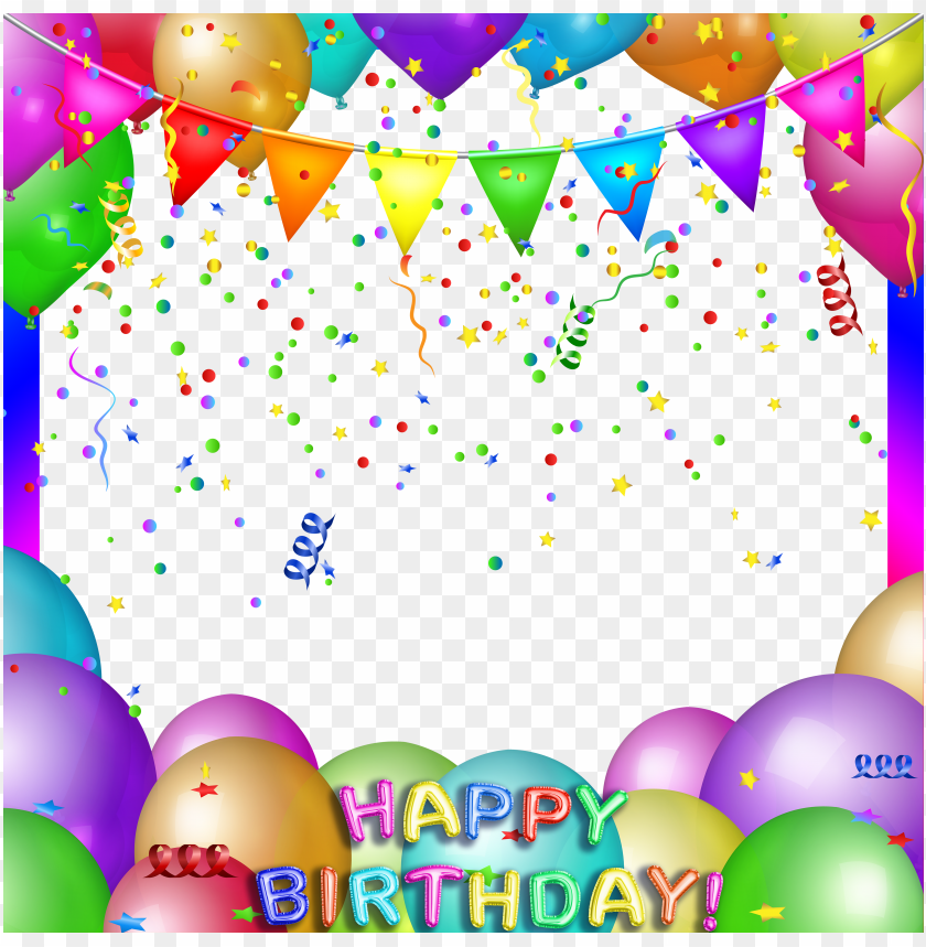 happy birthday transparent party png frame background best stock photos |  TOPpng