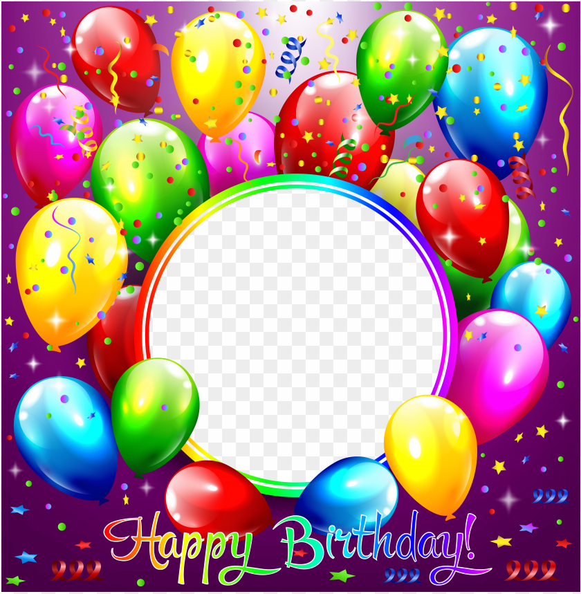 happy birthday transparent purple frame background best stock photos |  TOPpng