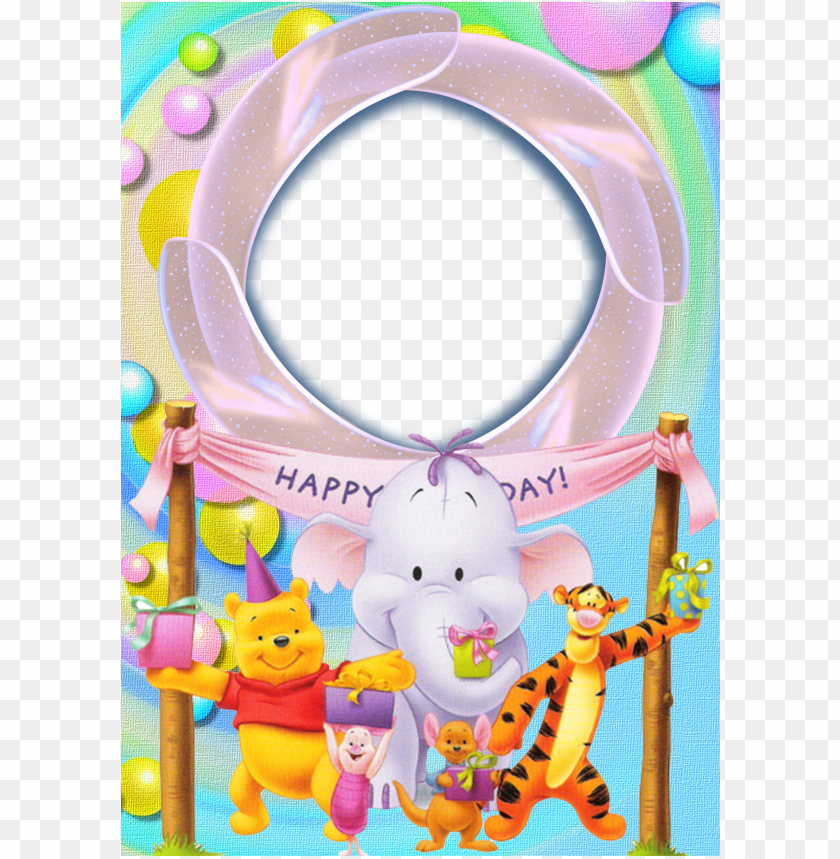 Happy Birthday With Winnie The Pooh Transparent Photo Frame Background Best Stock Photos