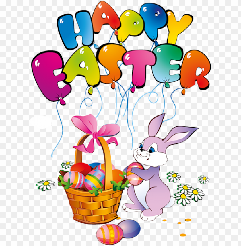 happy easter bunny transparent png images background -  image ID is 50508