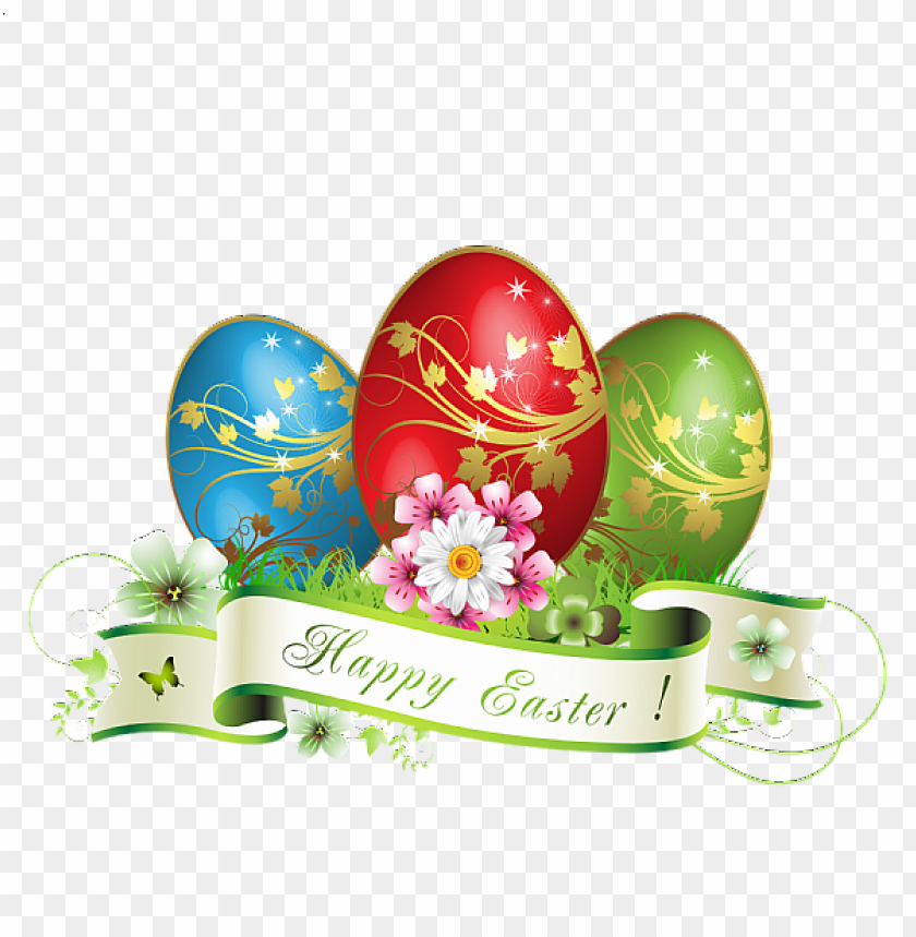 happy easter eggs decoration png images background -  image ID is 50176