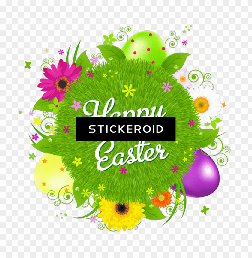 free PNG happy easter - novelty beautiful happy easter floral design - standups PNG image with transparent background PNG images transparent
