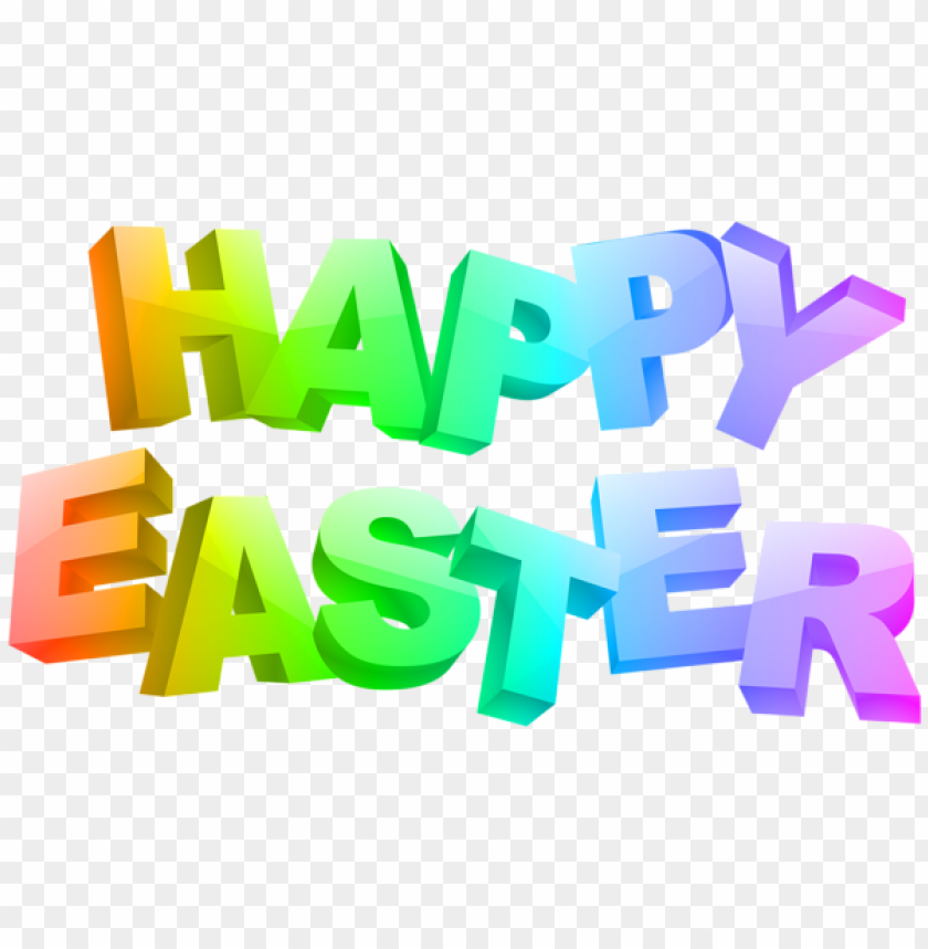 happy easter text transparent png images background -  image ID is 51017