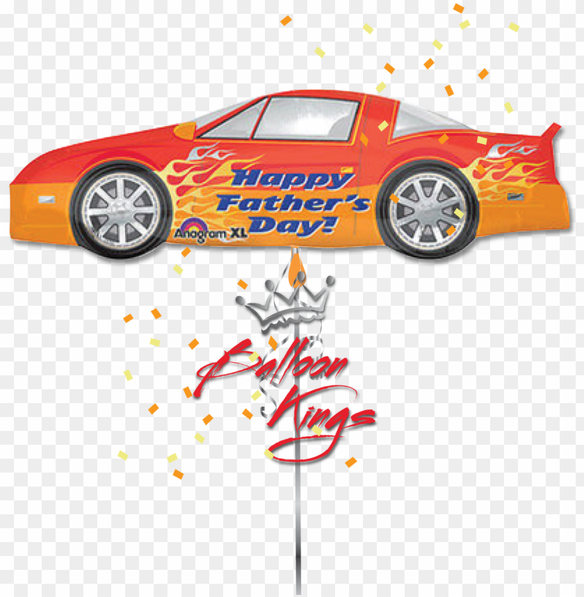 happy fathers day speed car - happy father's day - mylar balloons foil PNG image with transparent background@toppng.com