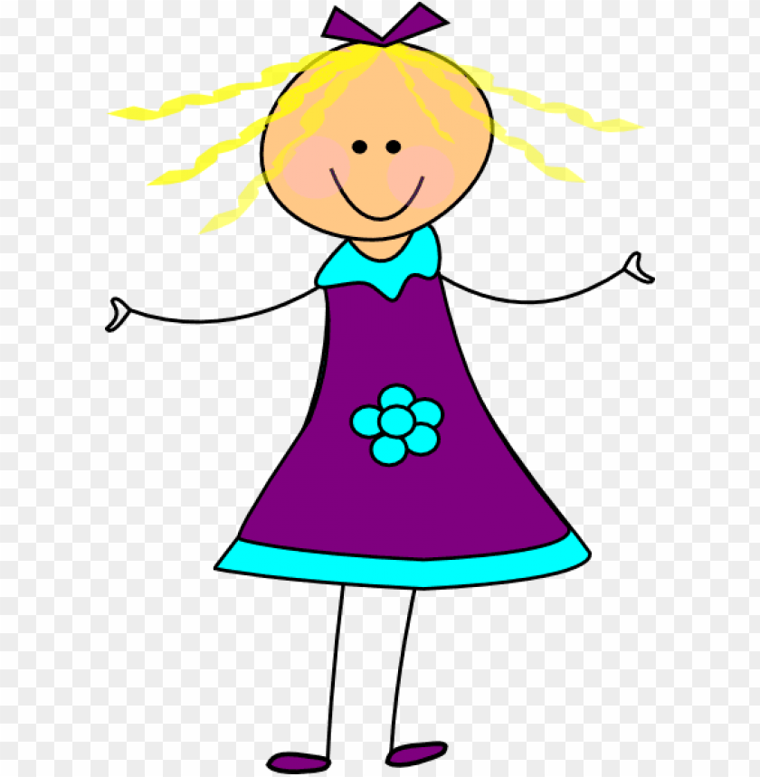 Happy Girl Purple Clip Art Happy Girl Clipart PNG Image With ...