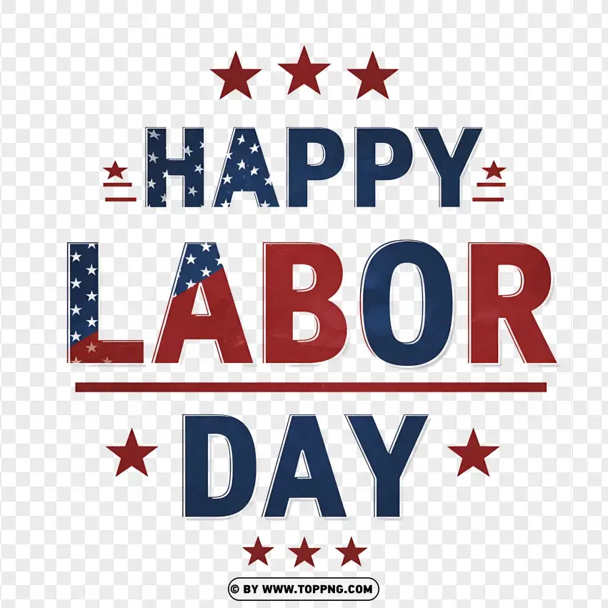 Happy Labor Day Minimalist Red And Blue Design PNG Transparent Background