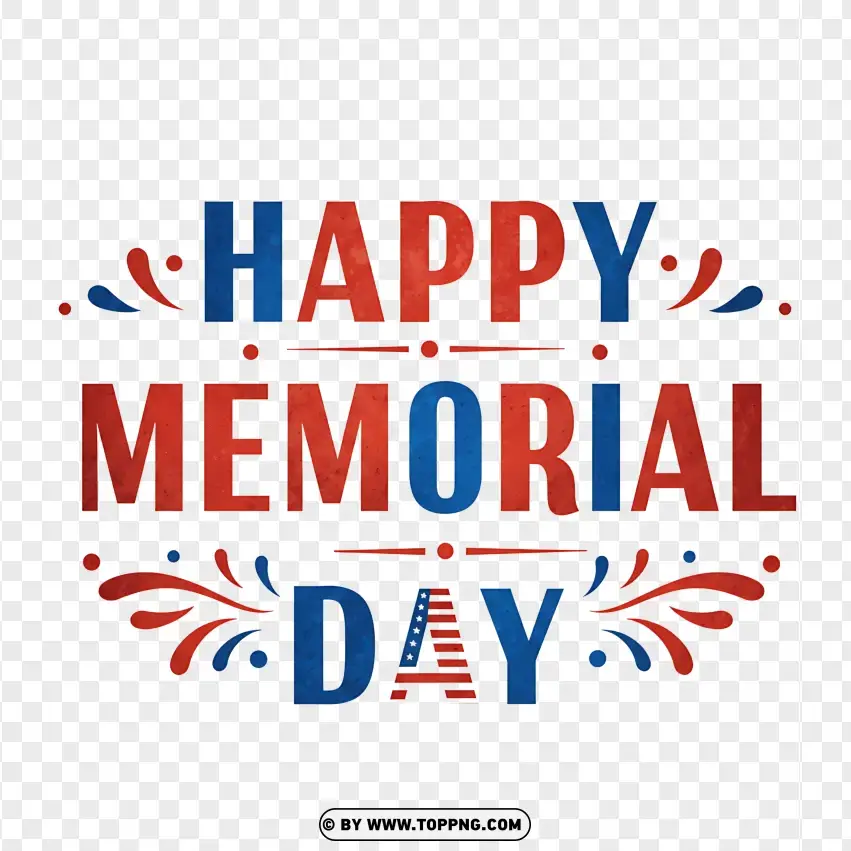 Happy Memorial Day With Patriotic Fireworks PNG Transparent Background