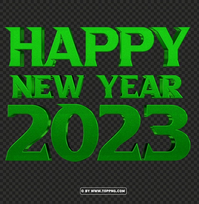 Happy New Year 2023 Green 3d Png Background | TOPpng