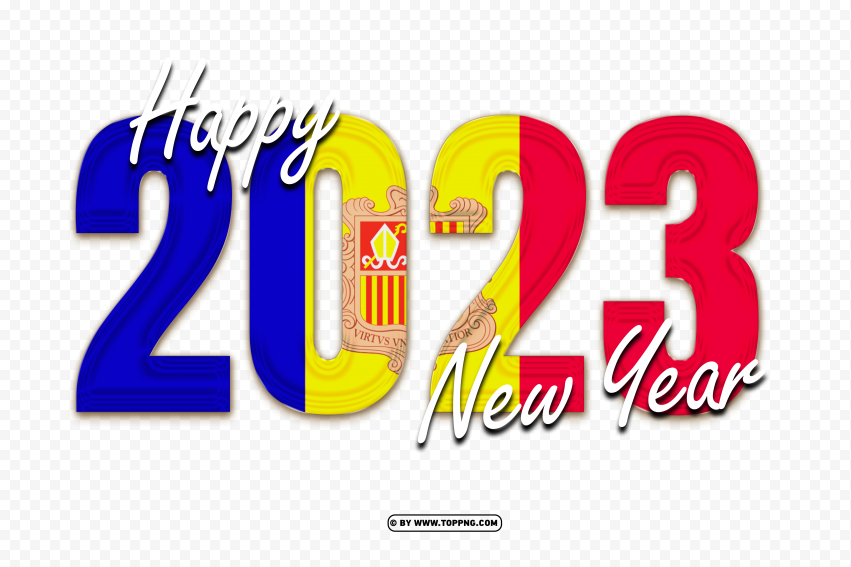 happy new year 2023 with andorra flag free png,New year 2023 png,Happy new year 2023 png free download,2023 png,Happy 2023,New Year 2023,2023 png image