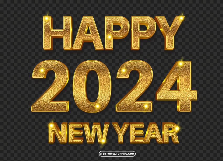 Happy New Year 2024 Gold
