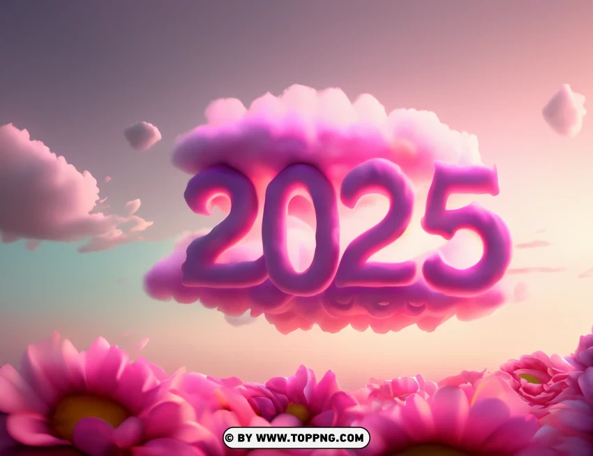 Happy New Year 2025 Download Free Pink Roses Background Clipart TOPpng
