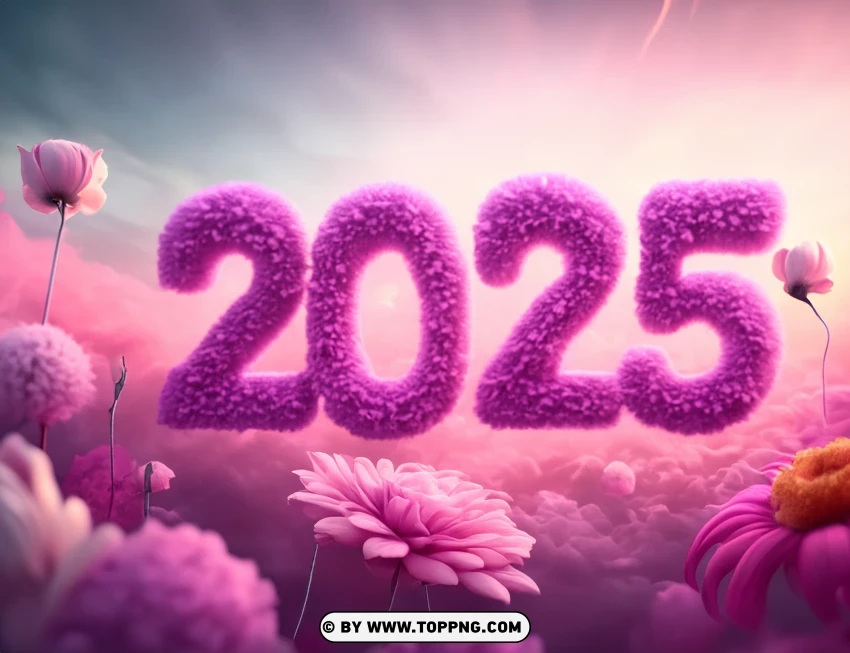 Happy New Year 2025 Free Download Pink Roses Background Clipart TOPpng