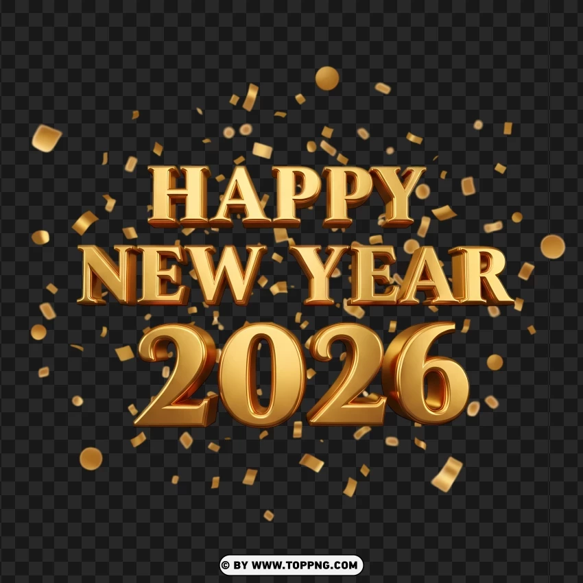 Hello 2026 Calligraphy With Sparkles And Ribbon PNG Transparent Background