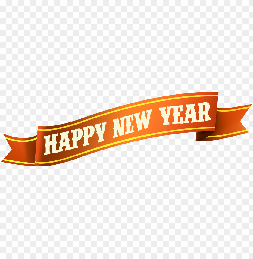 free PNG happy new year banner orange PNG image with transparent background PNG images transparent
