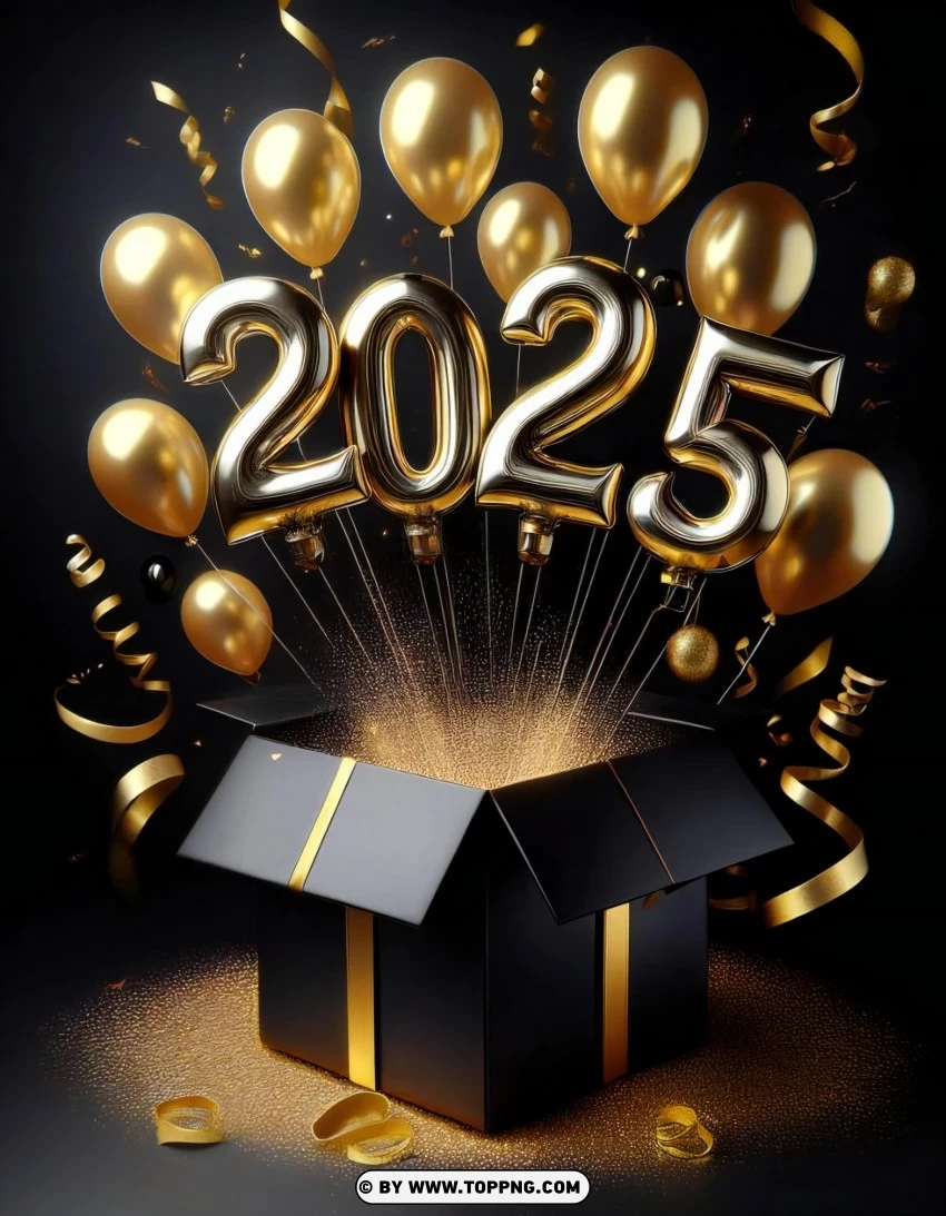 Happy New Year Cards 2025 Greeting Wishes PNG Transparent Background