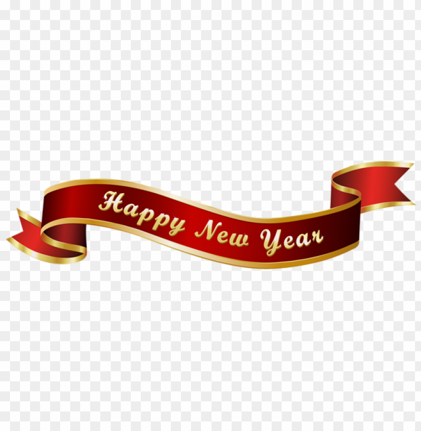 happy new year red banner transparent PNG image with transparent background  | TOPpng