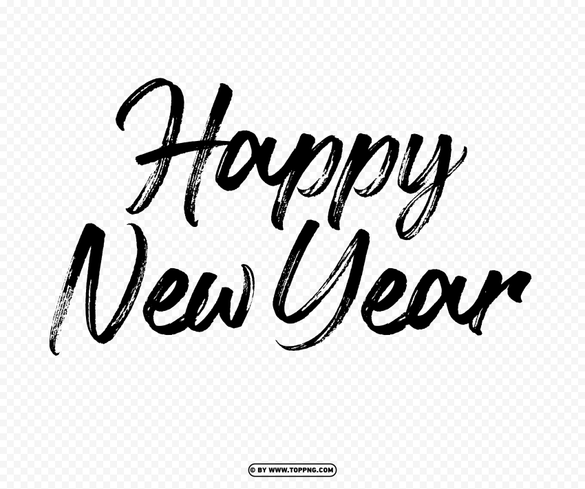 happy new year typography black text png - Image ID 488383