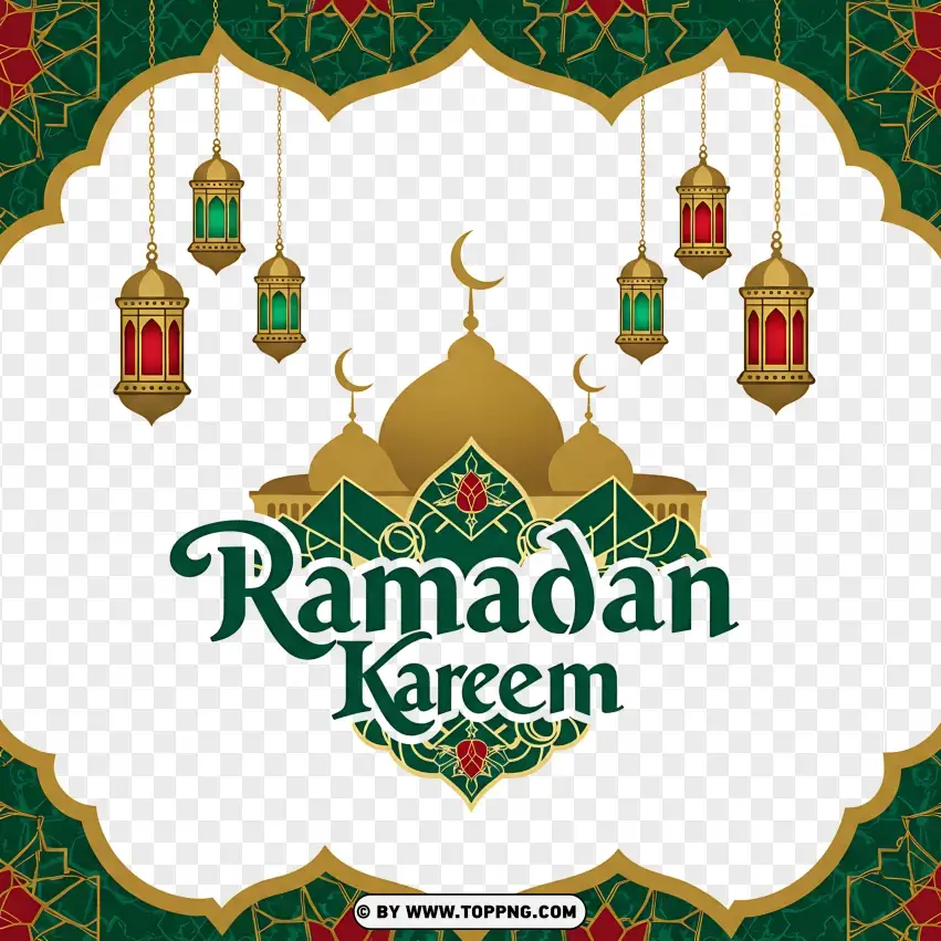 Ramadan Kareem Greeting Card Design PNG Transparent Background