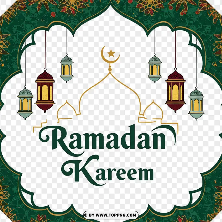 Islamic Ramadan Kareem Celebration Design PNG Transparent Background