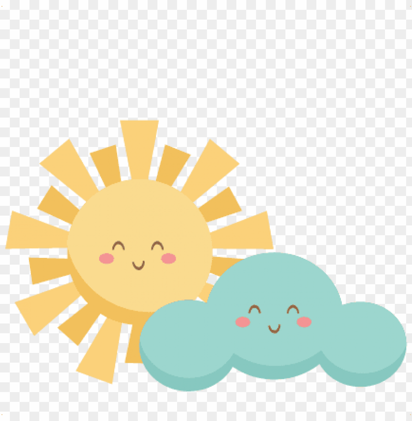 Download Happy Sun And Cloud Svg Scrapbook Cut File Cute Clipart Cute Sun And Clouds Png Image With Transparent Background Toppng