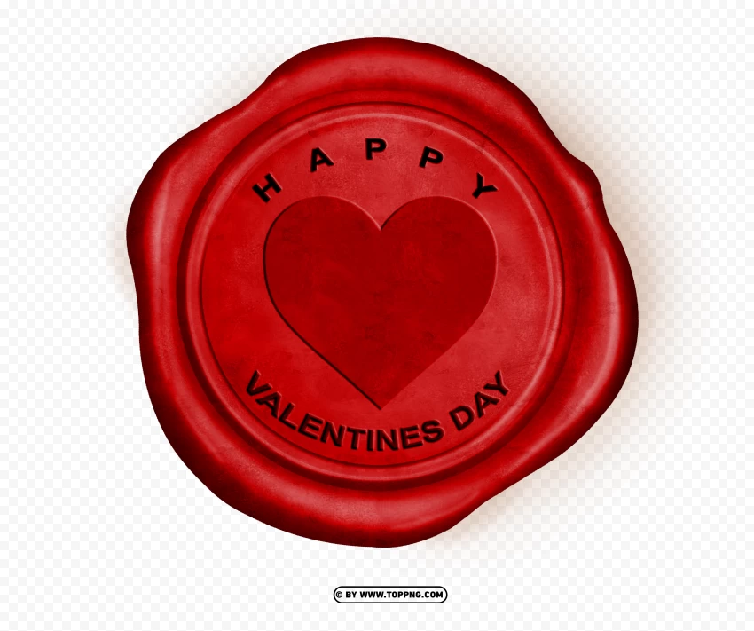 Happy Valentines Day Red Wax Stamp Image Png