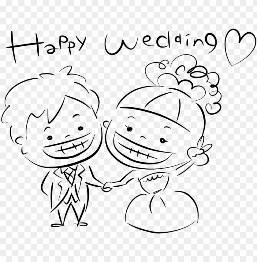ｈａｐｐｙｗｅｄｄｉｎｇ文字あり 手書き 新郎 新婦 イラスト Png Image With Transparent Background Toppng