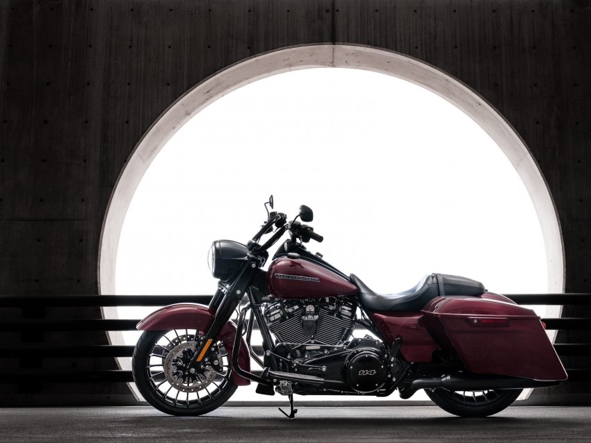 harley-davidson, motorcycle, bike, red, side view