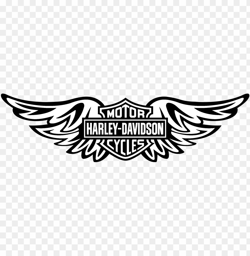 free PNG harley wings logo black and white - logo harley davidson vector PNG image with transparent background PNG images transparent