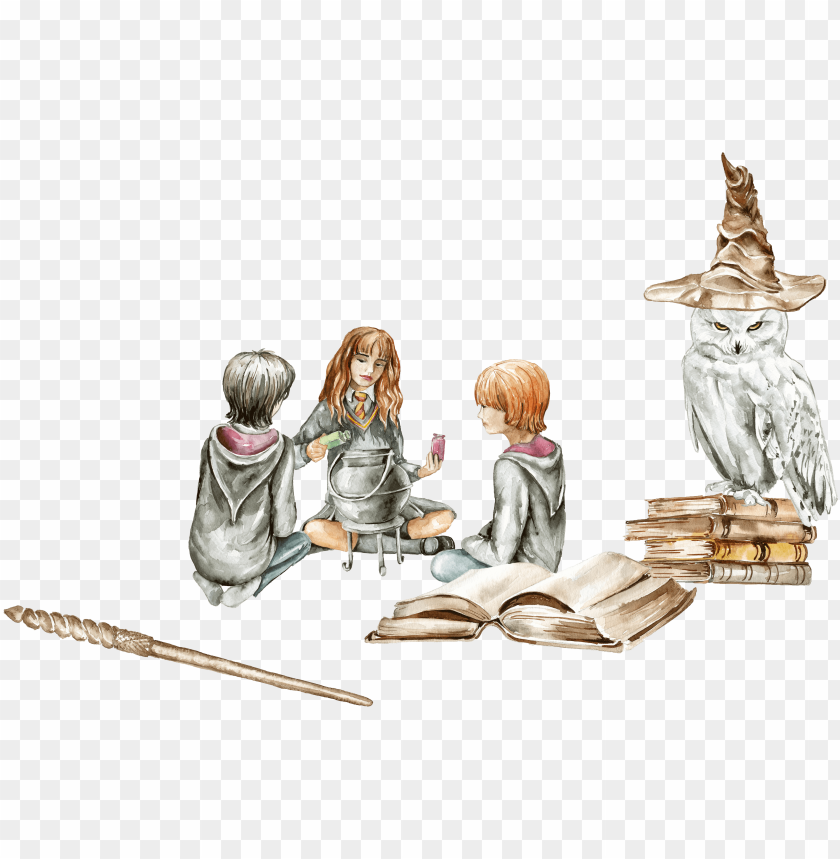 Harry Potter Watercolor Painti Png Image With Transparent
