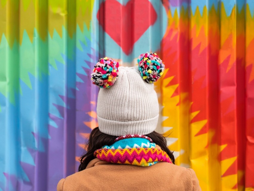 hat, colorful, heart, wall background@toppng.com