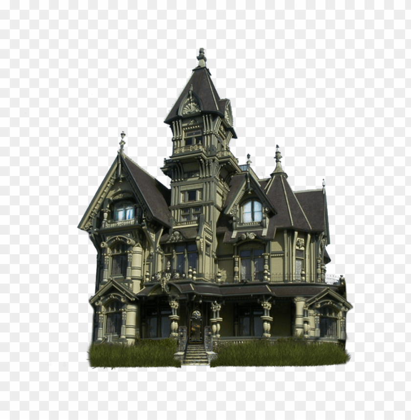 Haunted Manor Halloween PNG Image With Transparent Background