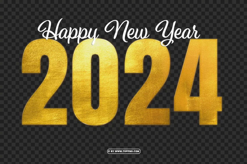 Hd 2024 Happy New Year Gold Free Png