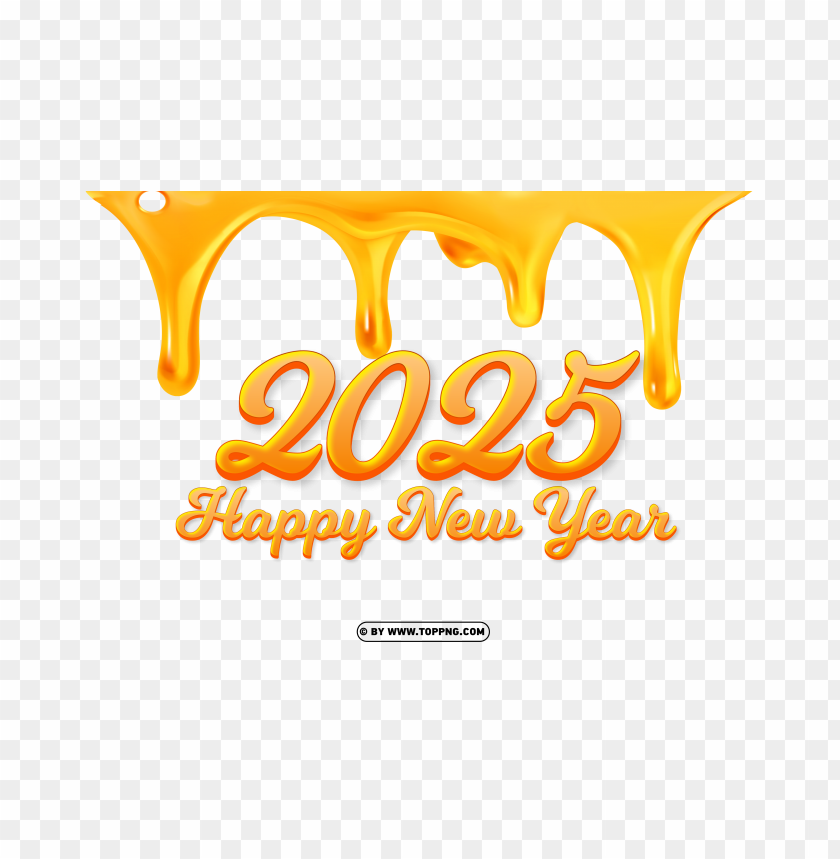 hd 2025 happy new year gold honey design png - Image ID 487002