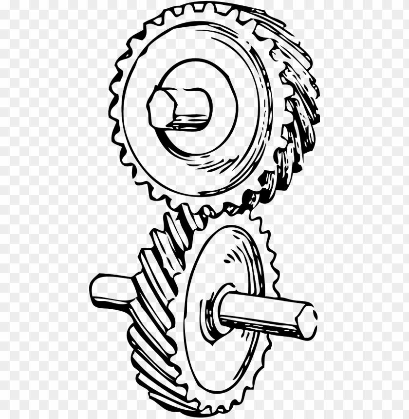 hd black drawing  sketch mechanical gears PNG image with transparent background@toppng.com