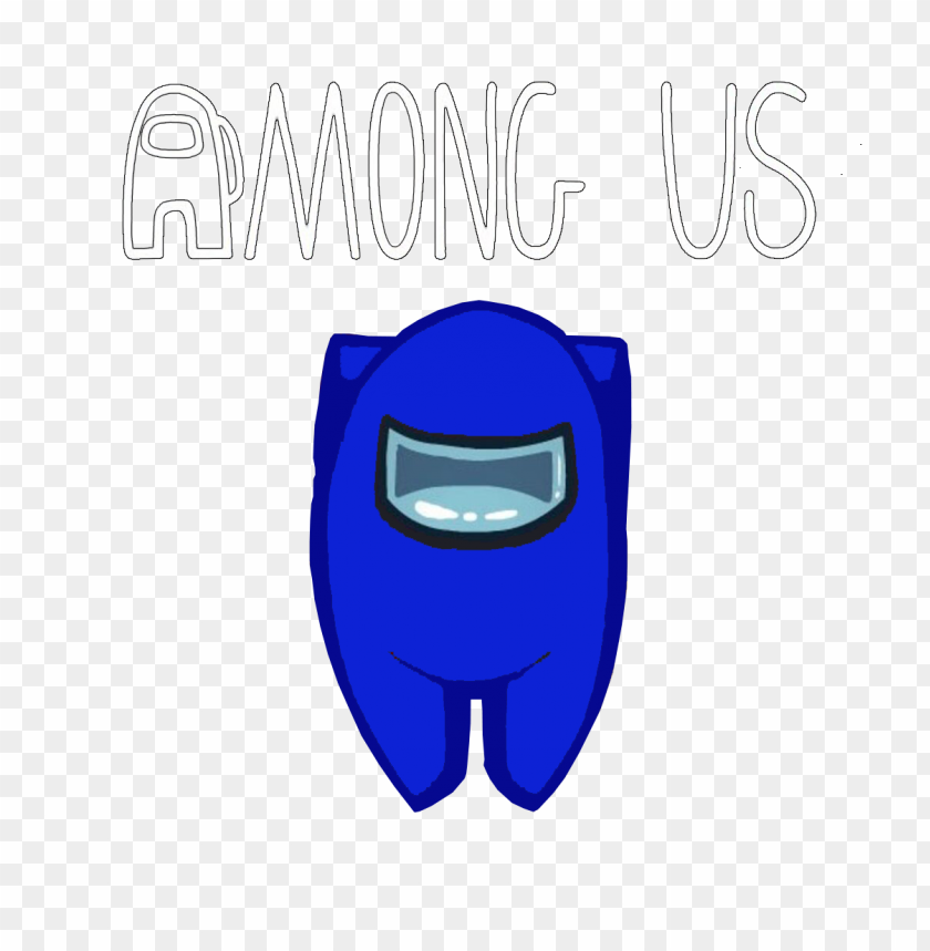 hd blue among us character with logo PNG image with transparent background@toppng.com